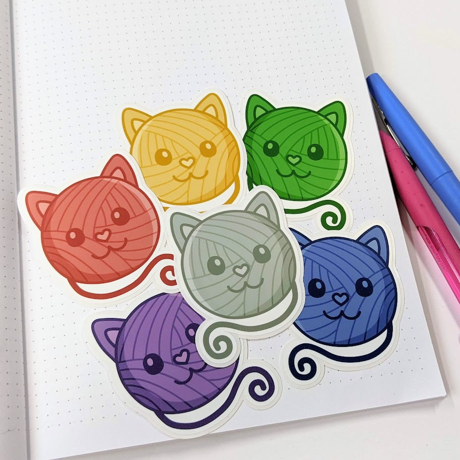 Cat Yarn Ball Sticker