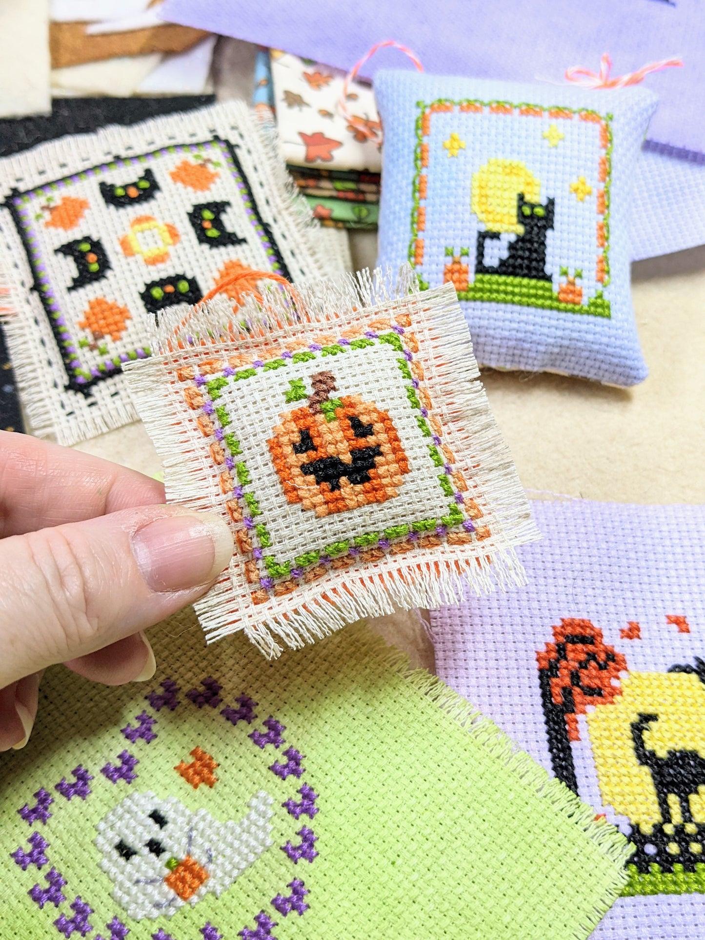 Pumpkin Square Cross Stitch Pattern