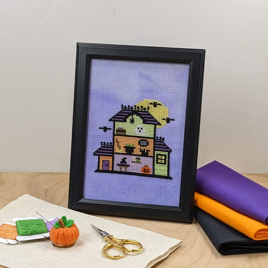 Tiny Haunted House Cross Stitch Pattern