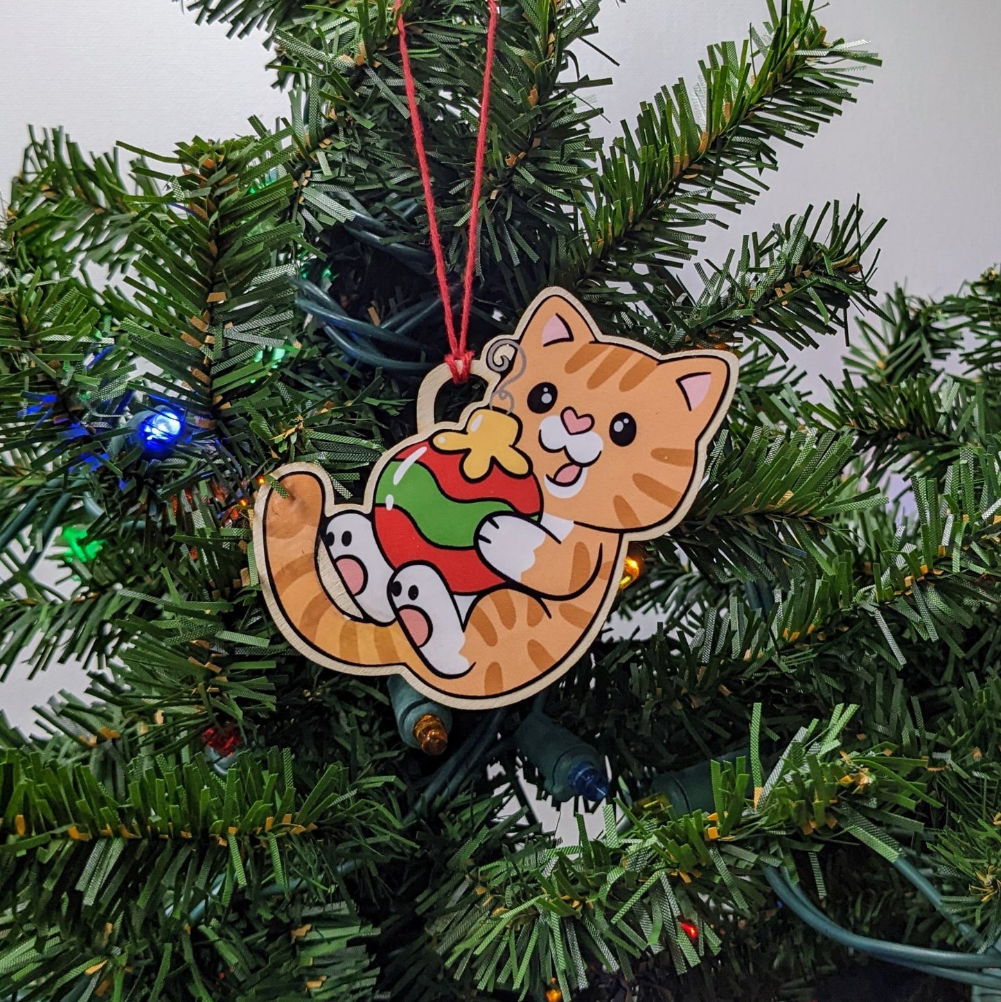 Christmas Kitties Wood Ornaments
