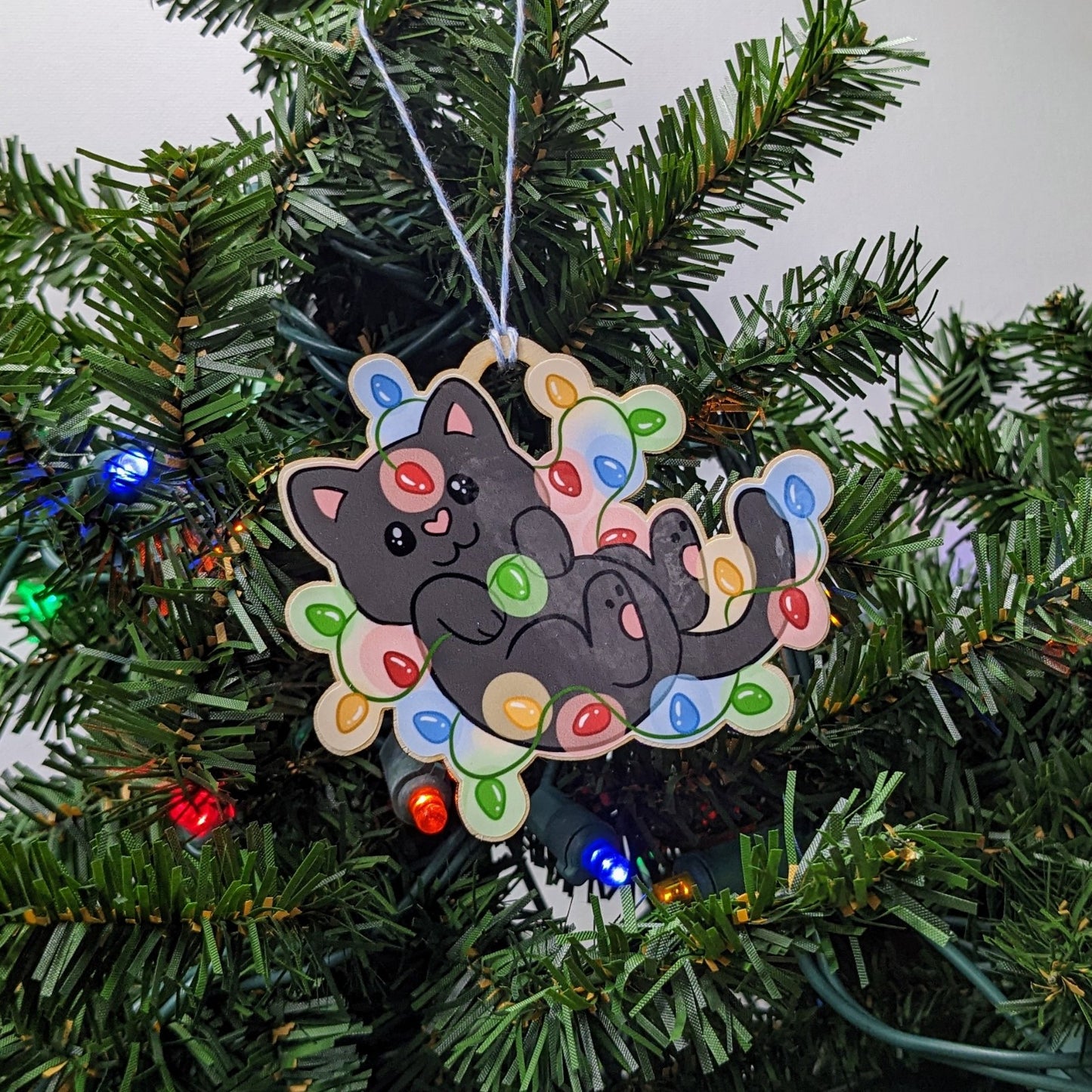 Christmas Kitties Wood Ornaments