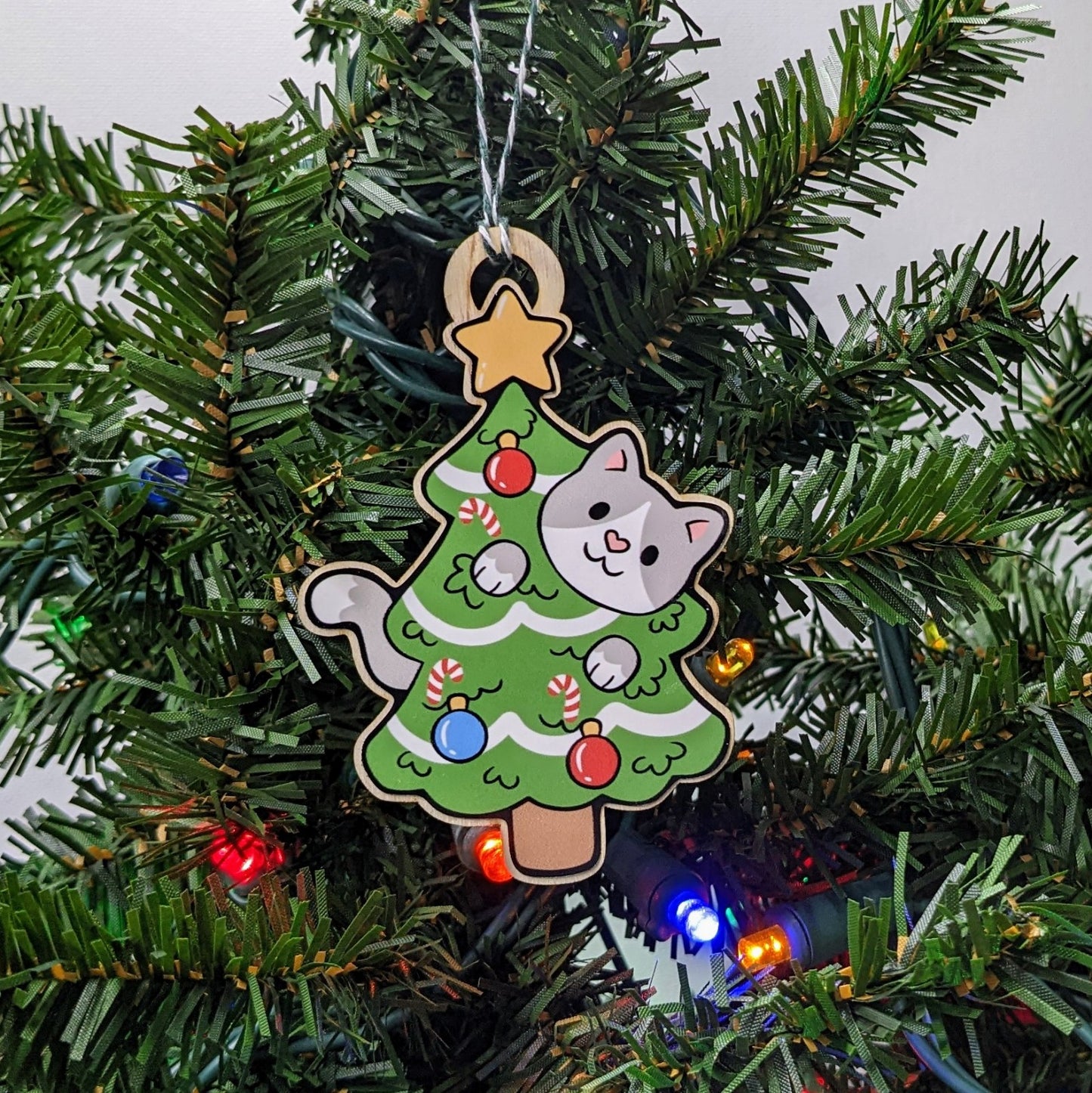 Christmas Kitties Wood Ornaments