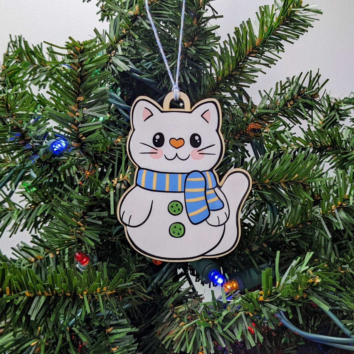 Christmas Kitties Wood Ornaments