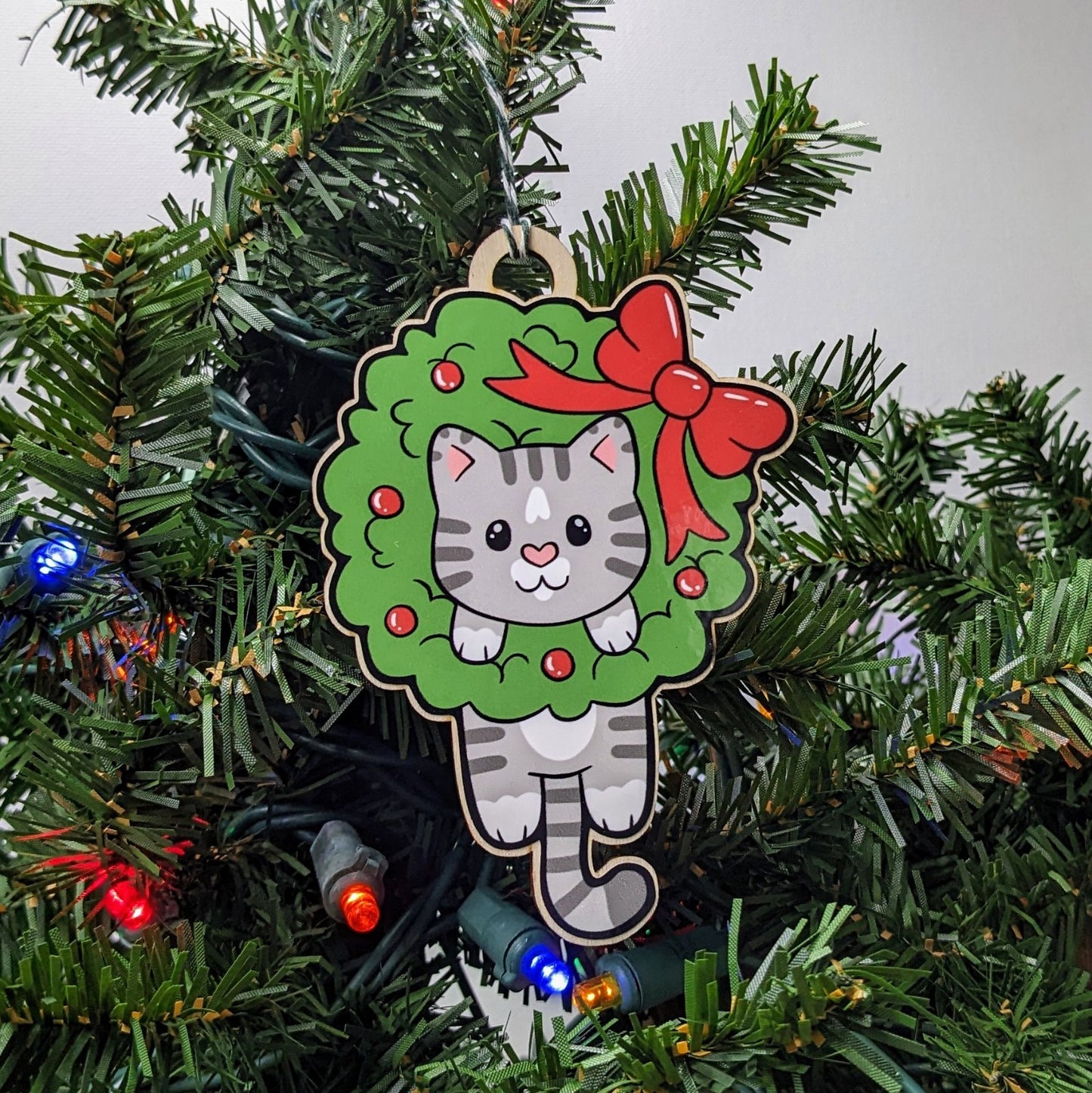 Christmas Kitties Wood Ornaments