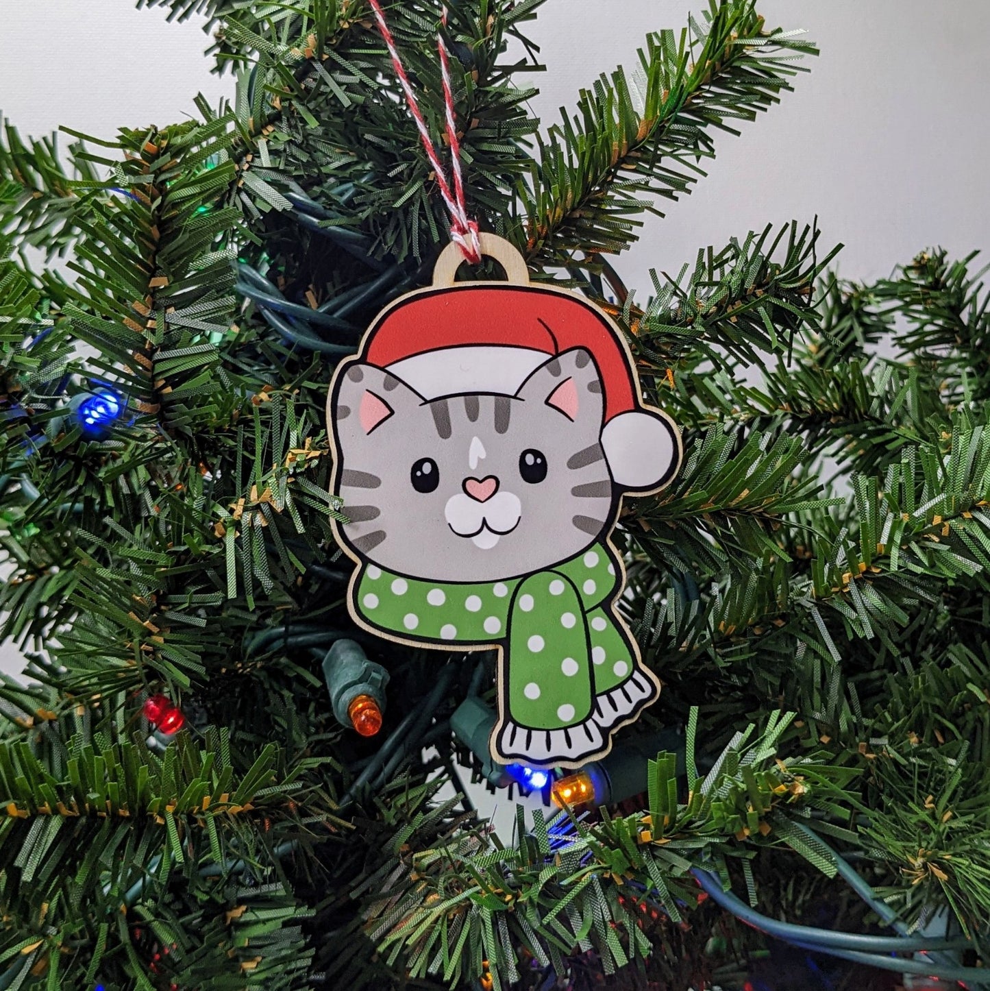 Christmas Kitties Wood Ornaments