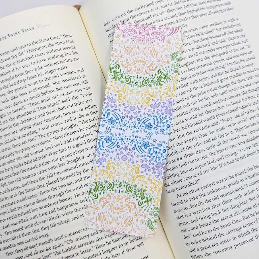Floral Doodles Paper Bookmark