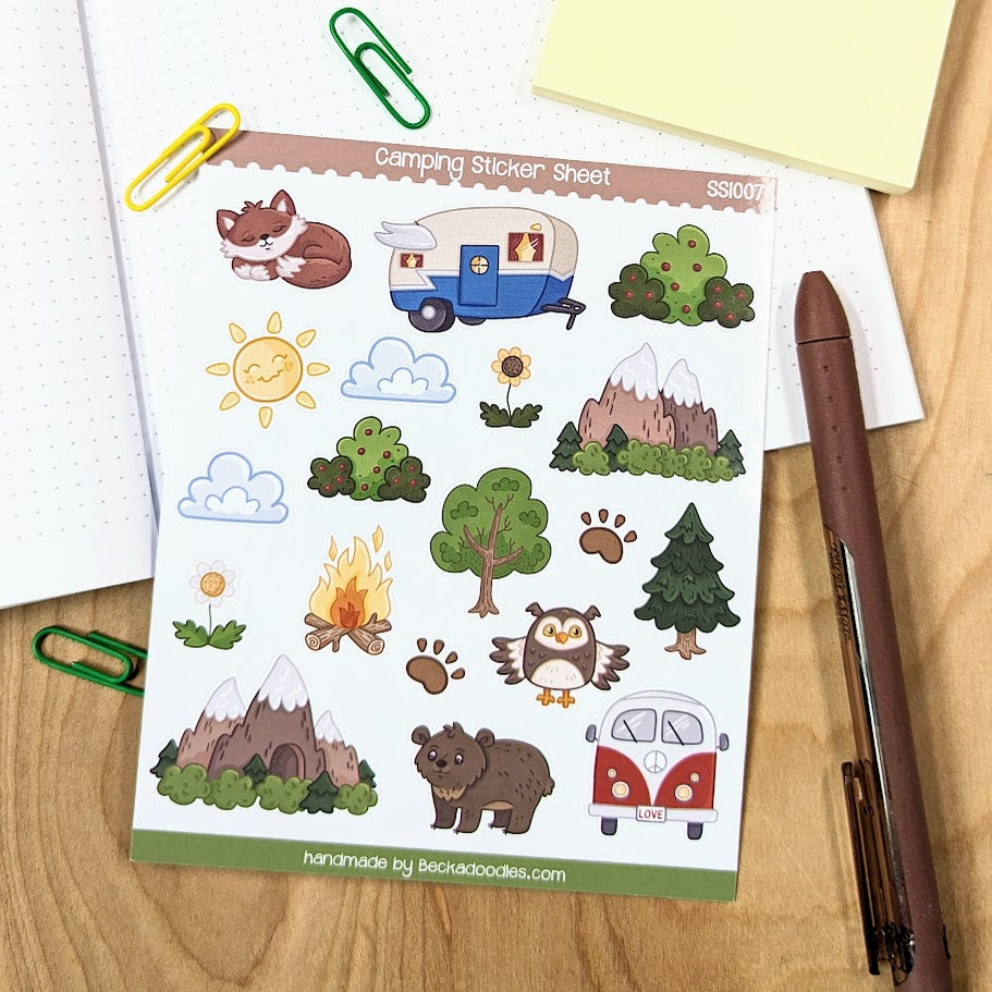 Camping Sticker Sheet