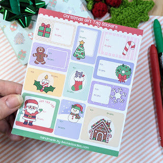 Christmas Gift Tag Sticker Sheet