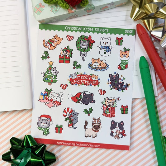Christmas Kitties Sticker Sheet