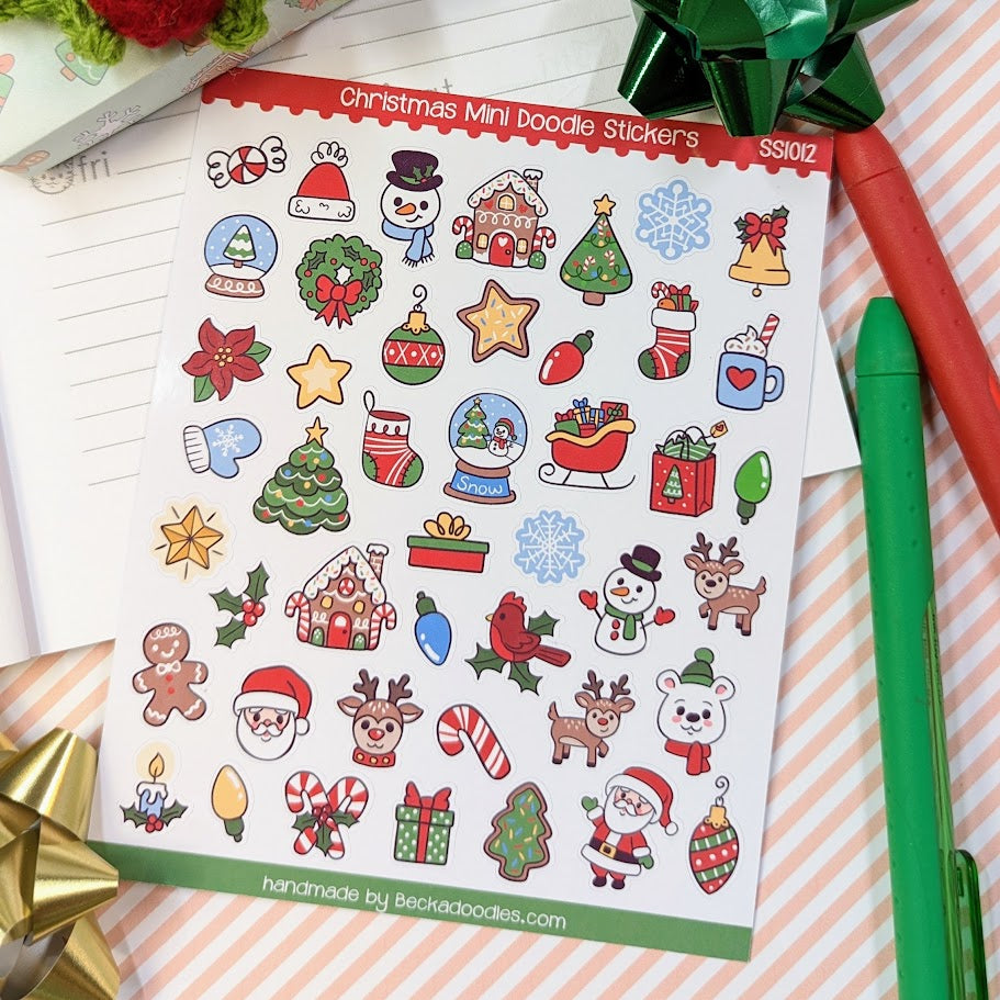 Christmas Mini Doodle Sticker Sheet