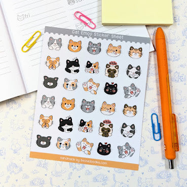Emoji Cats Sticker Sheet