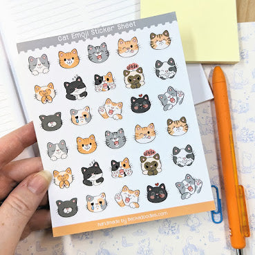 Emoji Cats Sticker Sheet