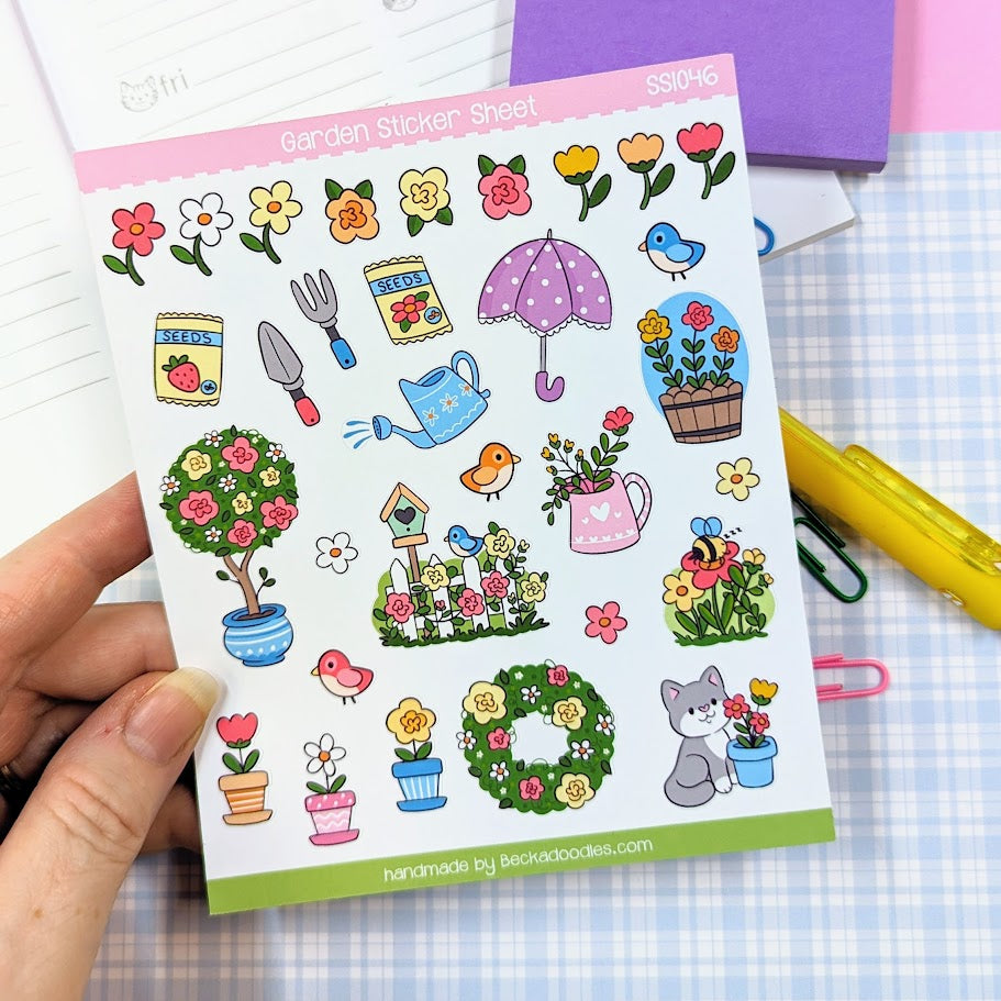 Spring Garden Floral Sticker Sheet