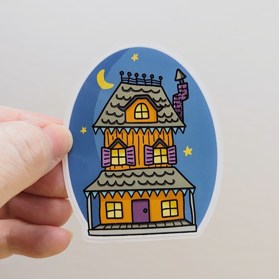 Creepy Cute Haunted House Sticker