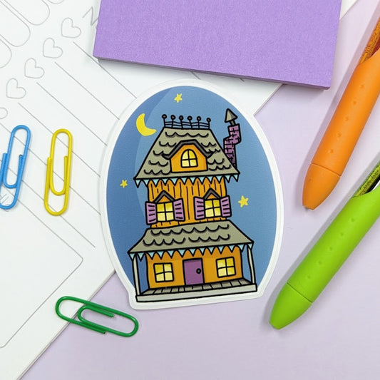 Creepy Cute Haunted House Sticker