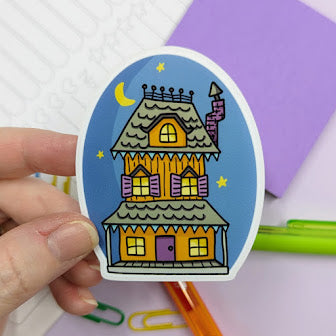 Creepy Cute Haunted House Sticker