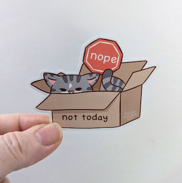 Nope Not Today Cat Sticker