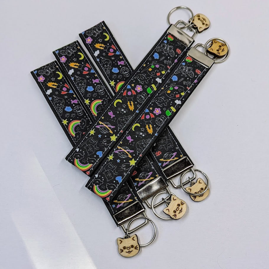 Doodles Fabric Wristlet Keychain