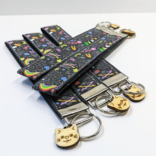 Doodles Fabric Wristlet Keychain