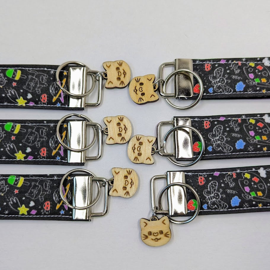 Doodles Fabric Wristlet Keychain