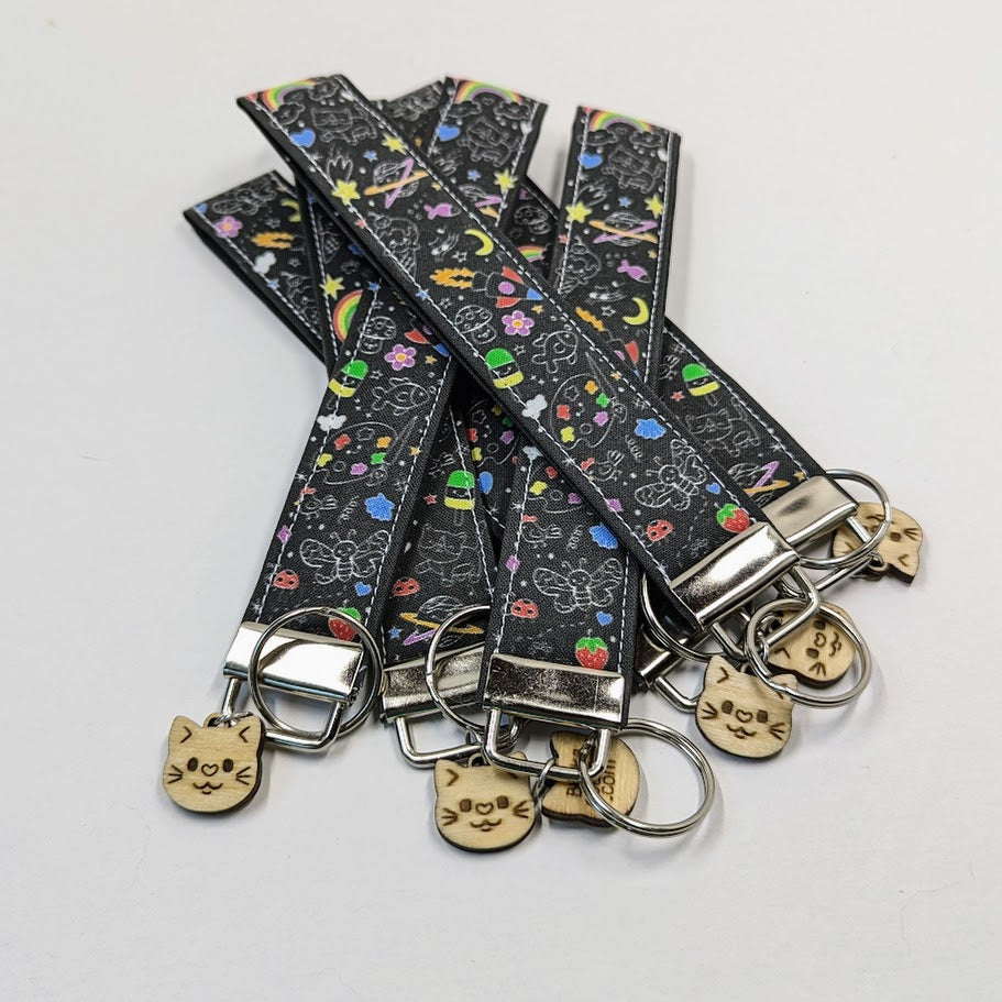 Doodles Fabric Wristlet Keychain