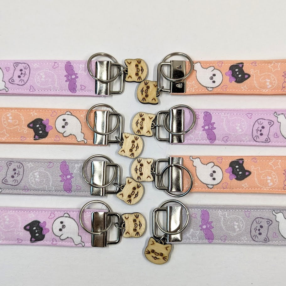 Spooky Cute Fabric Wristlet Keychain