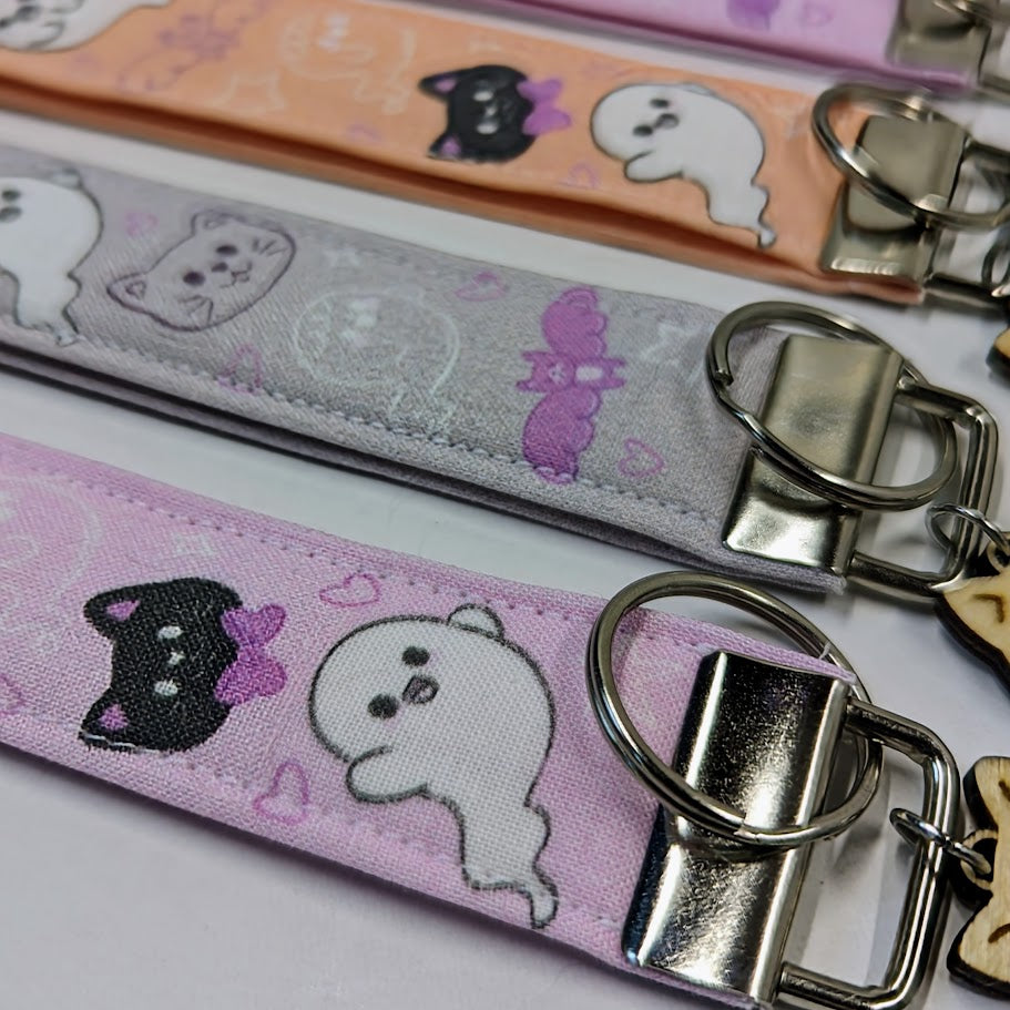 Spooky Cute Fabric Wristlet Keychain