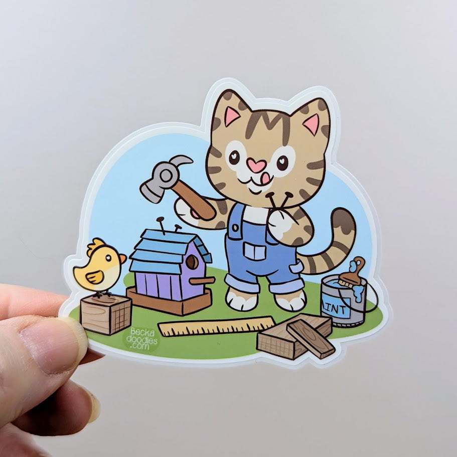 Woodcrafter Cat Sticker