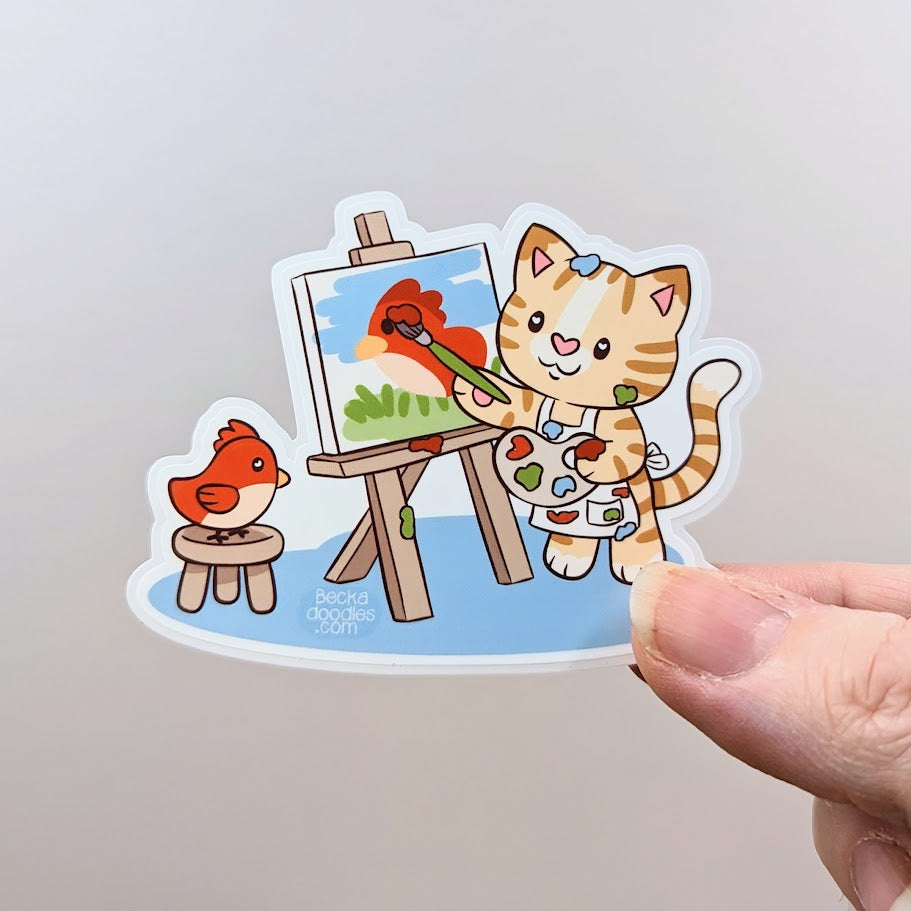 Painting Cat Sticker