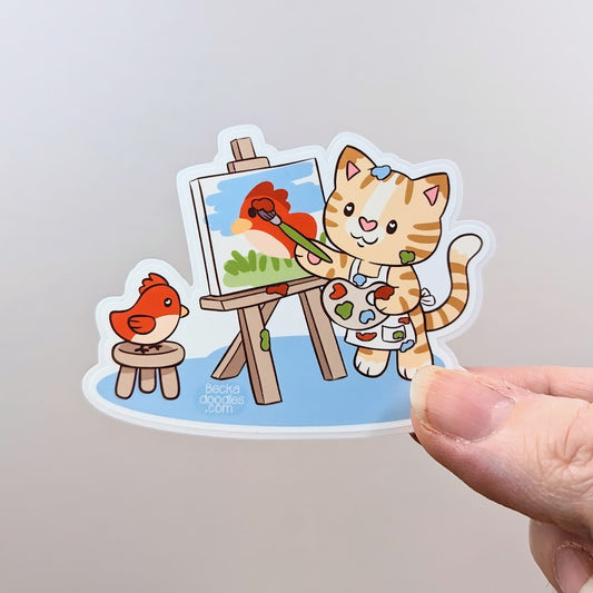 Painting Cat Sticker