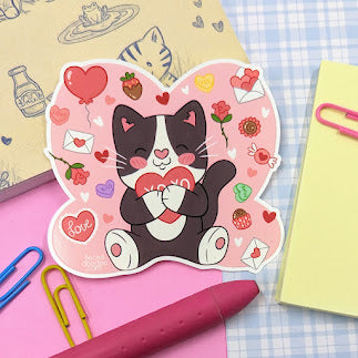 Valentine's Day Cat Sticker