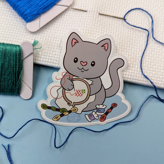 Stitching Cat Sticker