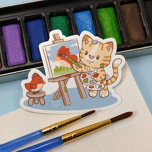 Painting Cat Sticker