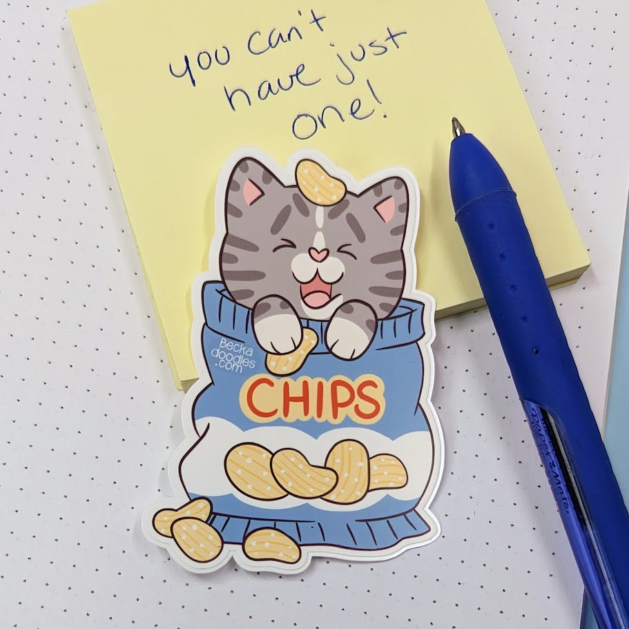 Potato Chip Cat Sticker