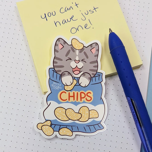Potato Chip Cat Sticker