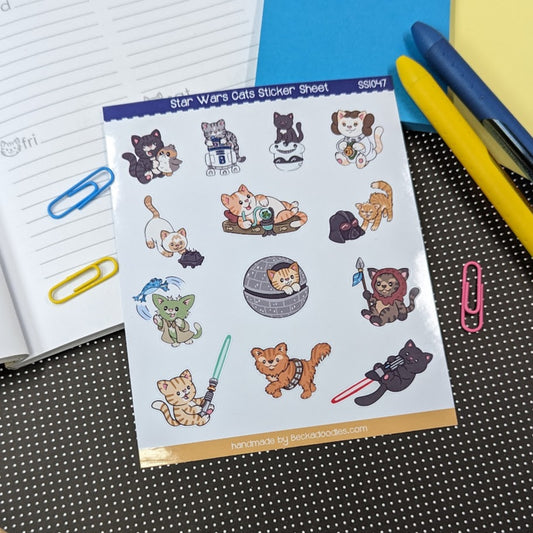 Star Galaxy Cats Sticker Sheet