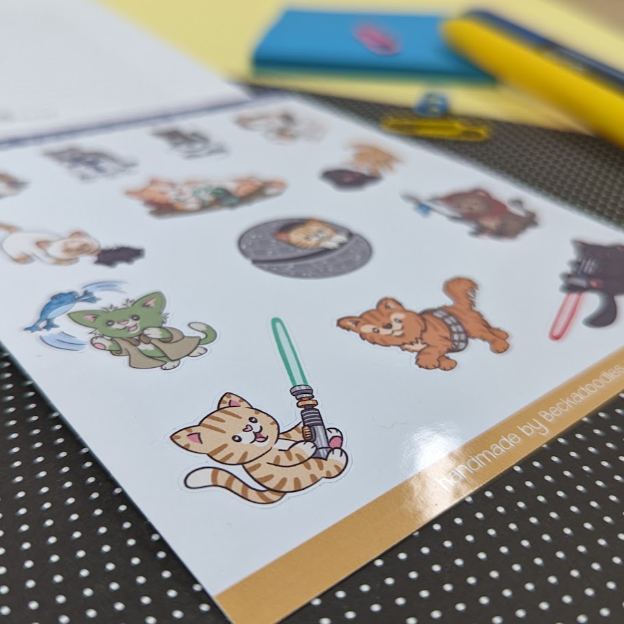 Star Galaxy Cats Sticker Sheet