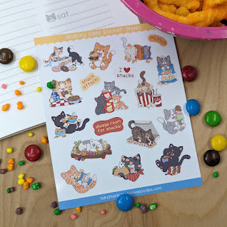 Snacky Cats Sticker Sheet