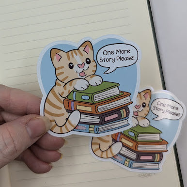 One More Story Cat Sticker
