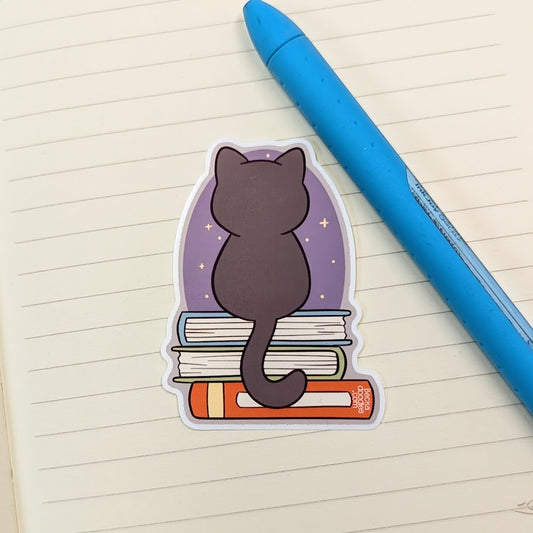 Moonlight Book Cat Sticker