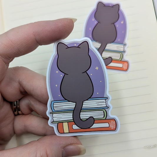 Moonlight Book Cat Sticker