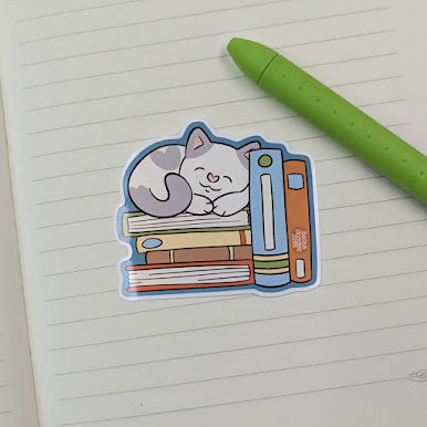 Book Cat Nap Sticker