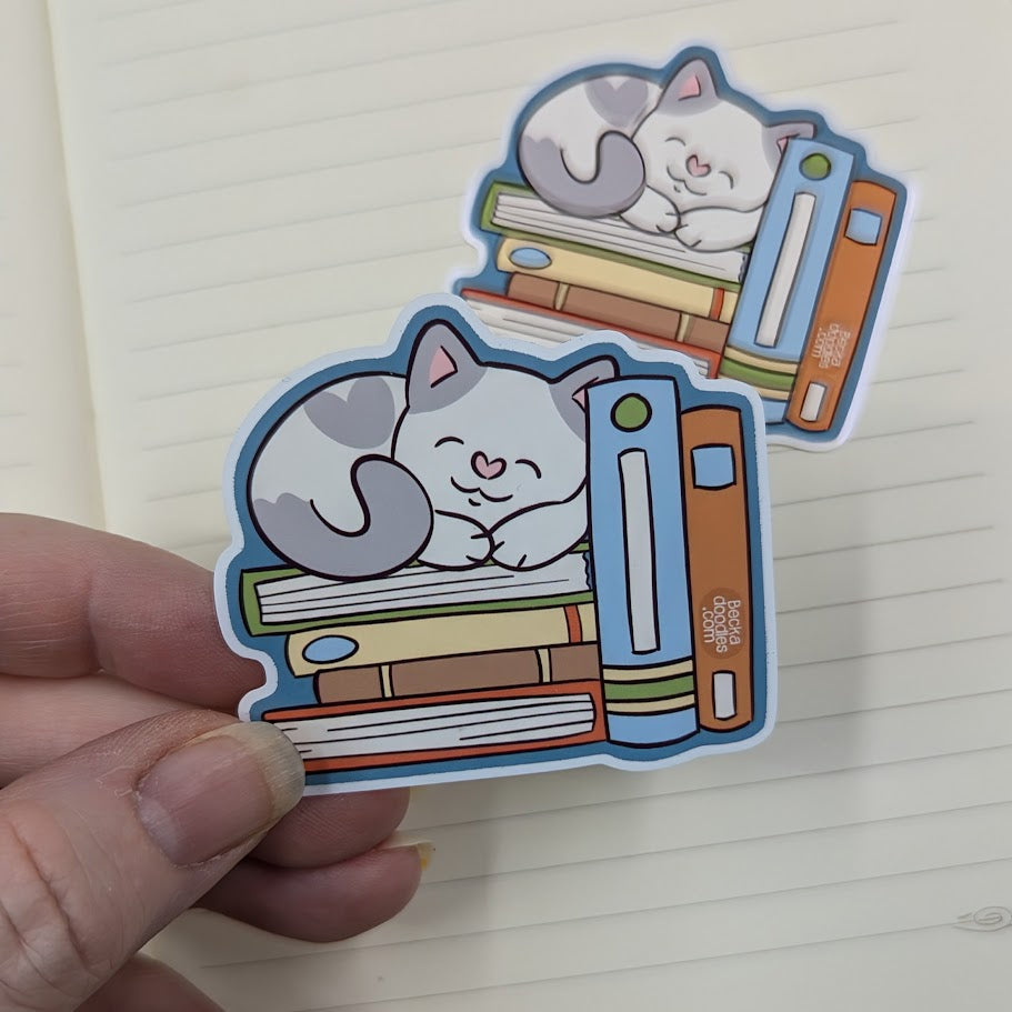 Book Cat Nap Sticker