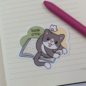 Book Critic Cat Sticker