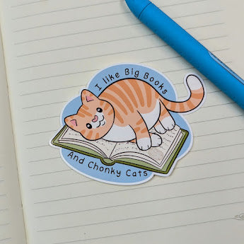 Big Books and Chonky Cats Sticker
