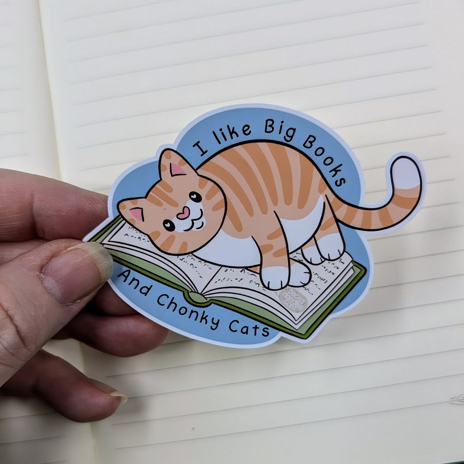 Big Books and Chonky Cats Sticker