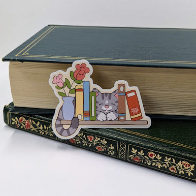 Bookshelf Cat Sticker