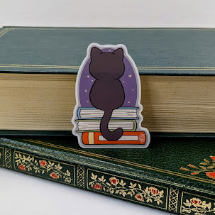 Moonlight Book Cat Sticker