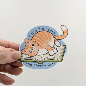 Big Books and Chonky Cats Sticker