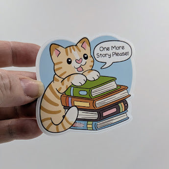 One More Story Cat Sticker